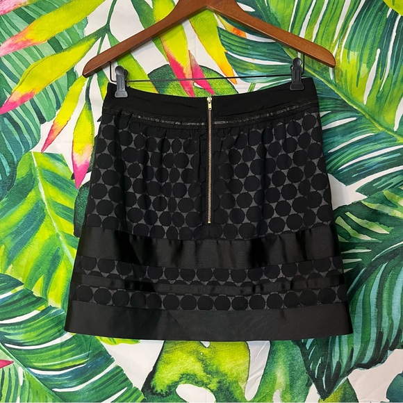 Oasis US Sz 8 Black Geometric Lined Preppy Dressy Party Date Night Mini Skirt - Picture 2 of 8